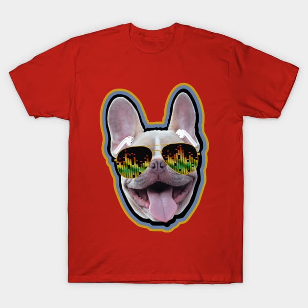 French Bull Dog Airbuds & shades T-Shirt by BOEC Gear